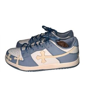 Men's Blue and White Casual Sneakers